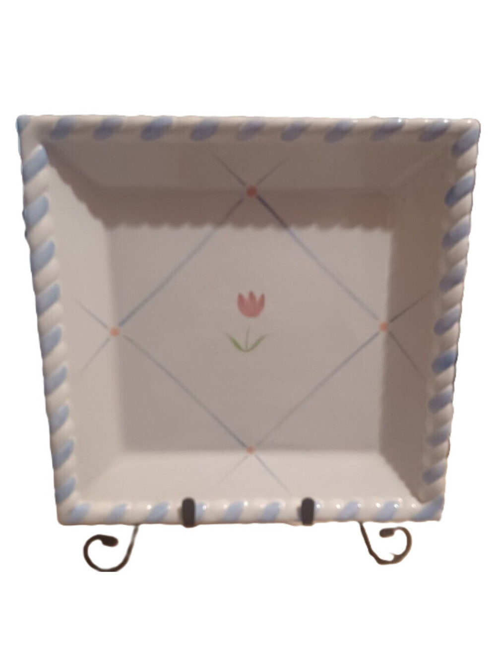 2006 Avon Elegant Blooms Decorative Serving Dish Ceramic Platter Tray 9"